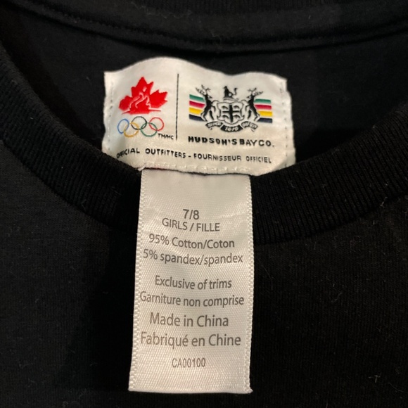 New girl’s Canada Olympic black t-shirt - Picture 2 of 4